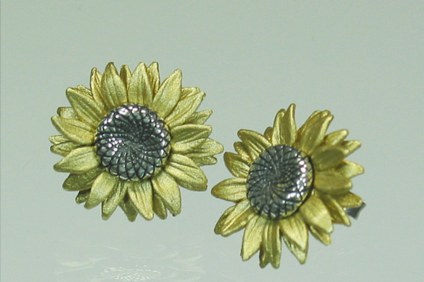 Ohrstecker Sonnenblume 2-farbig