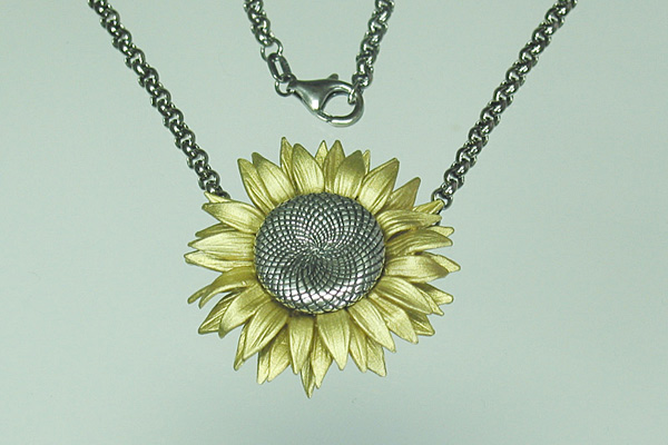 Collier Sonnenblume 2-farbig