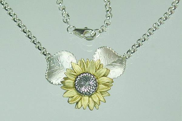 Collier Sonnenblume 3-farbig